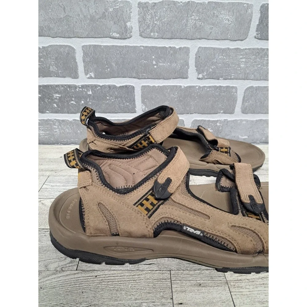 Teva 6571 Hurricane Brown Leather Strappy Hiking Outdoor Casual Sandals Men's 13